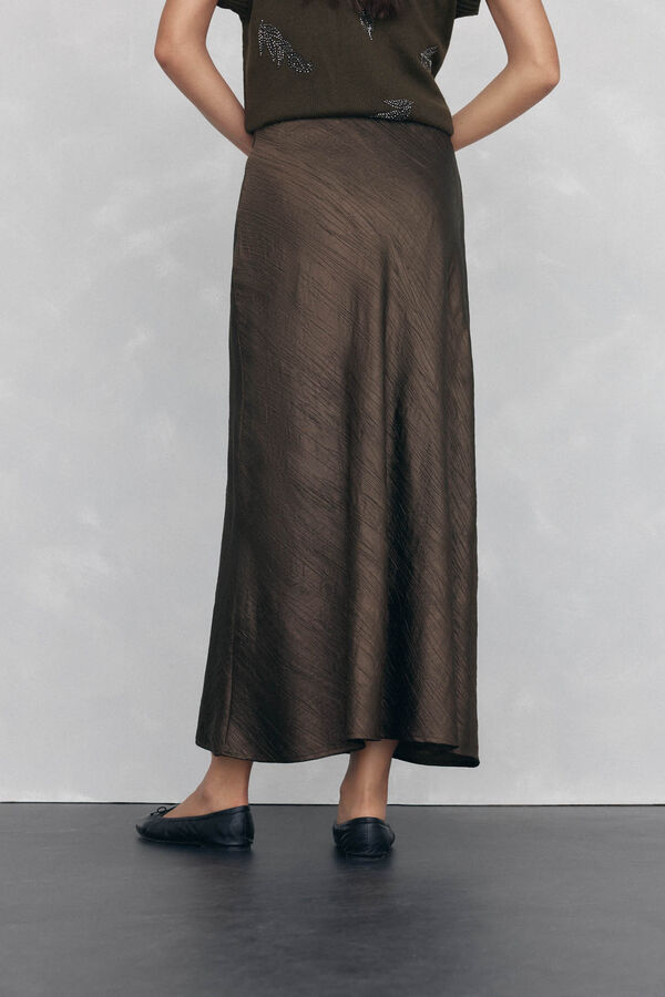 Pedro del Hierro Falda de estructura satinada Verde