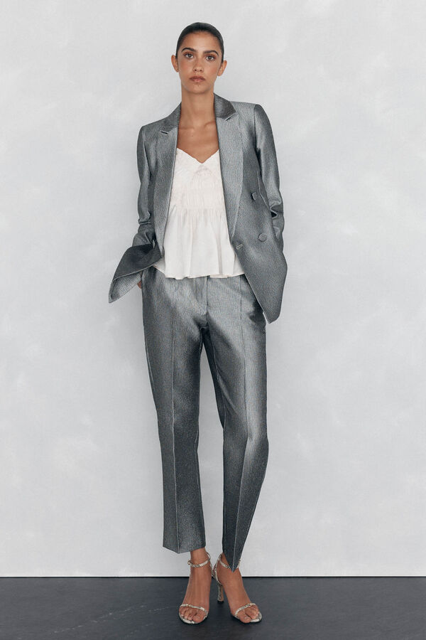 Pedro del Hierro Top de sat&eacute;n con tirantes Crudo