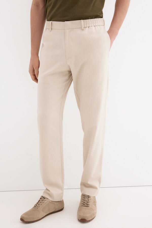 Pedro del Hierro Pantal&oacute;n chino confort Beige