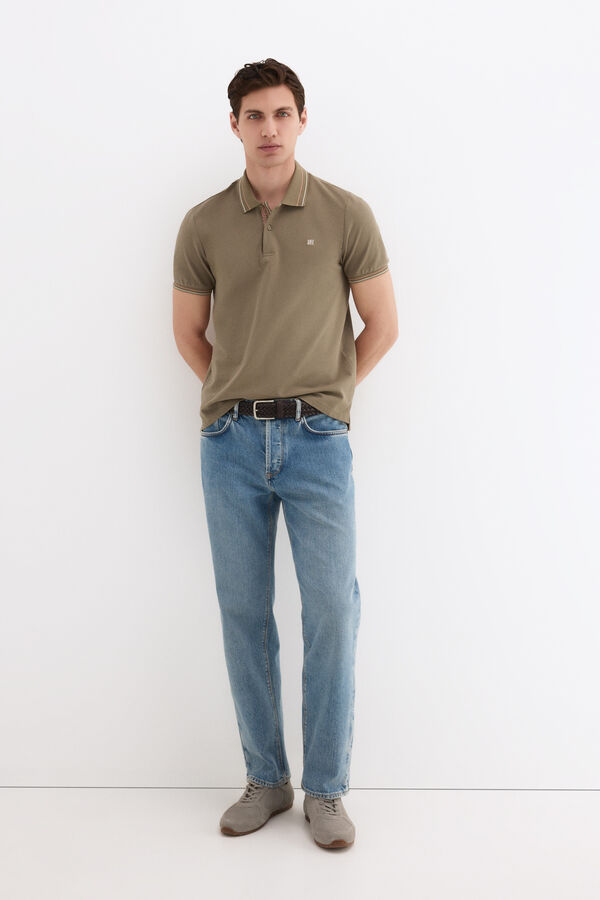 Pedro del Hierro Polo tips jacquard Verde