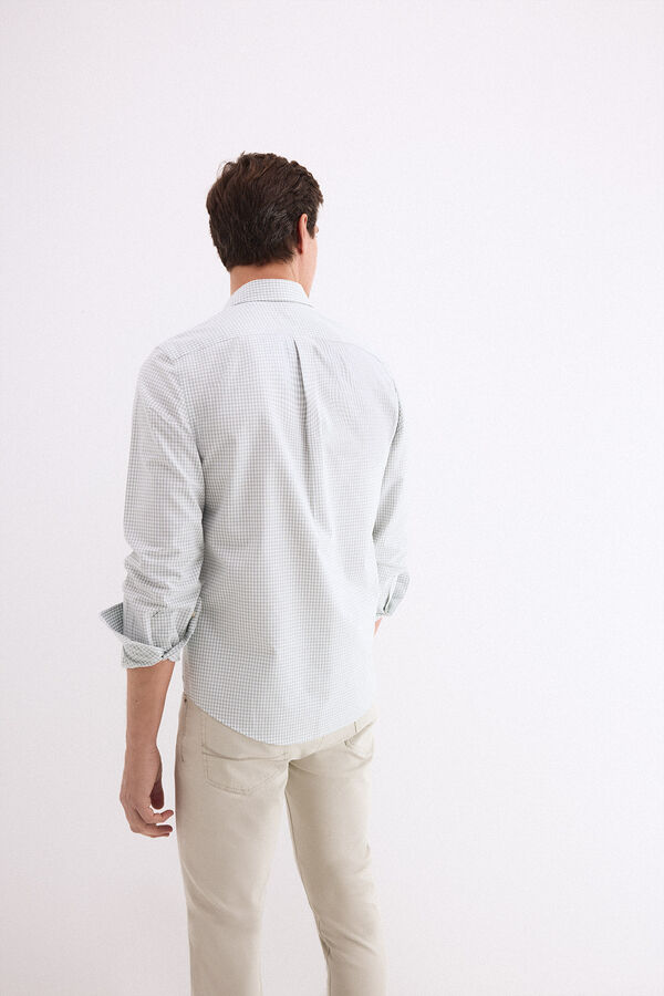 Pedro del Hierro Camisa non iron + antimanchas cuadro vichy Verde