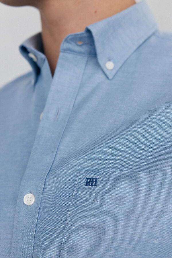 Pedro del Hierro Camisa oxford lisa non iron Azul