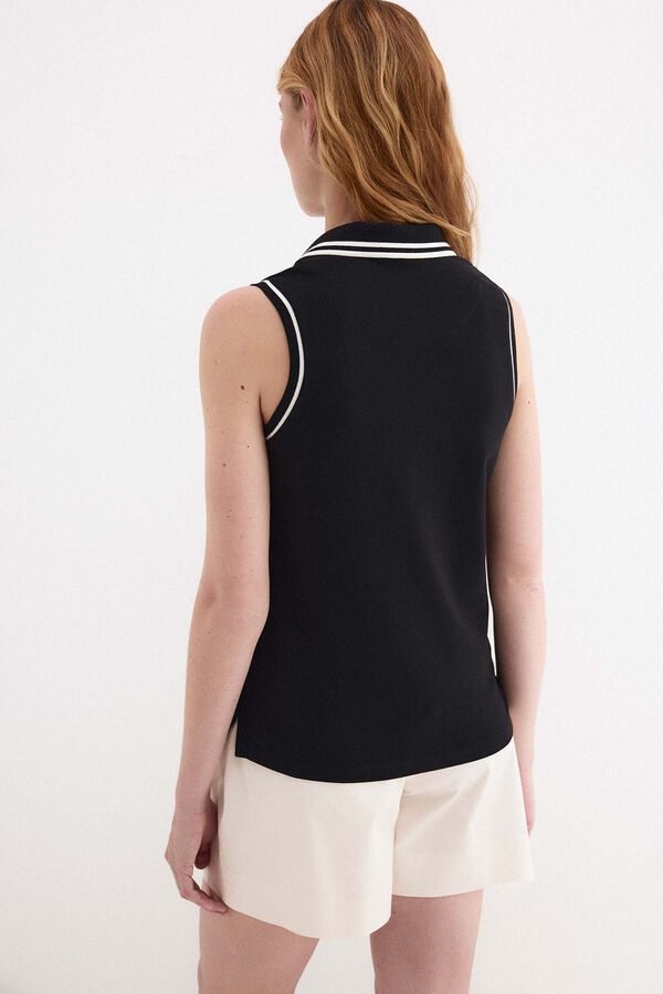 Pedro del Hierro Polo sin mangas contrastes Negro