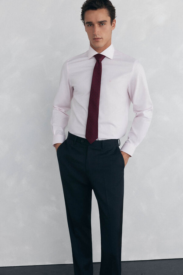 Pedro del Hierro Camisa vestir lisa non iron + antimanchas Rosa