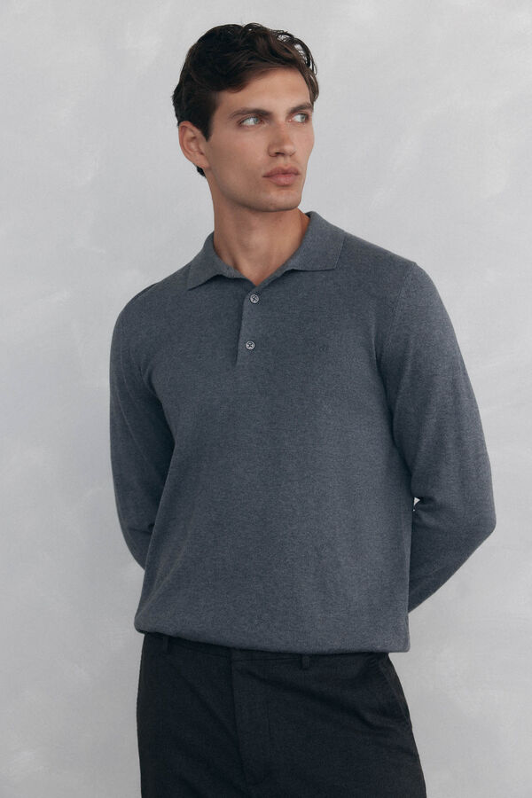 Pedro del Hierro Jersey cuello polo Gris