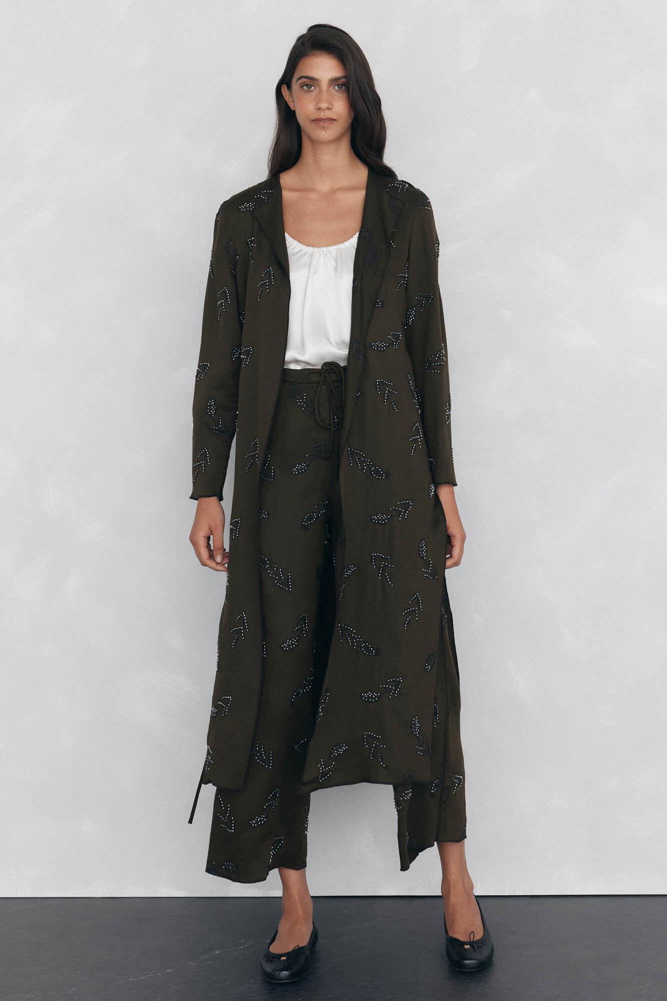 Pedro del Hierro Pantal&oacute;n recto bordado