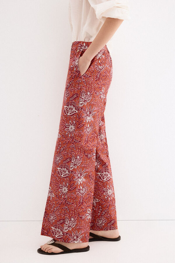 Pedro del Hierro Pantal&oacute;n recto estampado Naranja