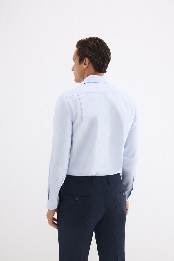 Pedro del Hierro Camisa vestir lisa non iron + antimanchas Azul