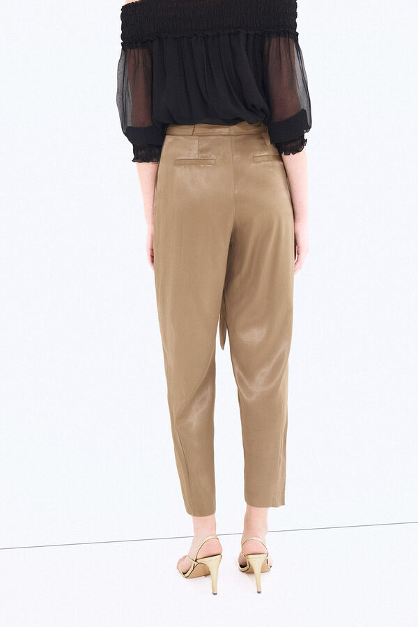 Pedro del Hierro Pantal&oacute;n satinado verde Verde