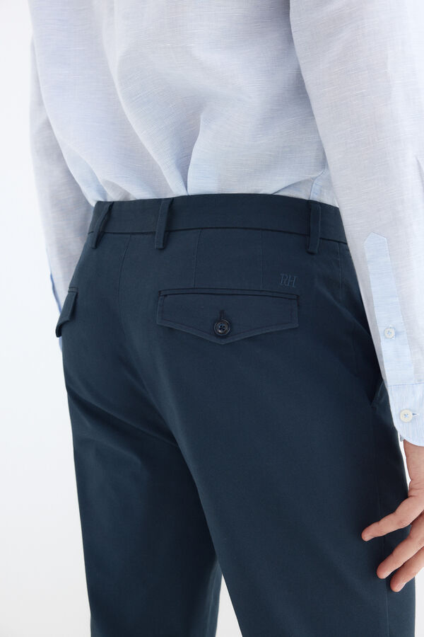 Pedro del Hierro Chino print slim Azul
