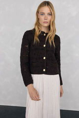 Pedro del Hierro C&aacute;rdigan crochet Marr&oacute;n