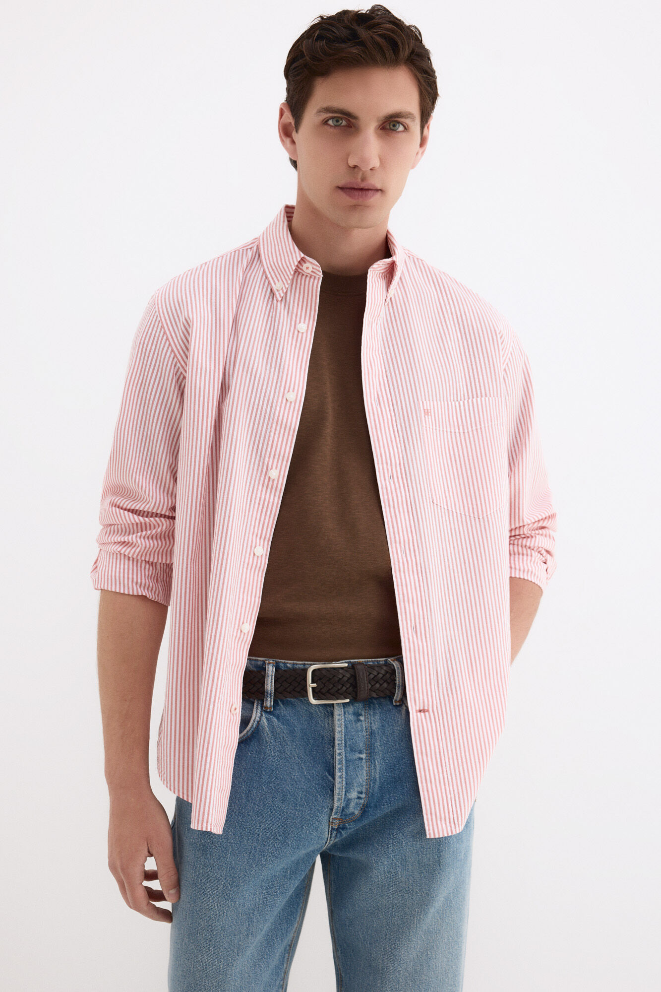 Pedro del Hierro Camisa seersucker rayas