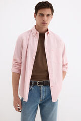 Pedro del Hierro Camisa seersucker rayas Coral