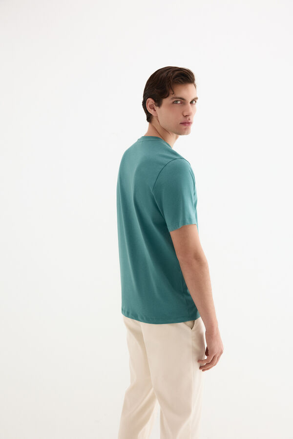 Pedro del Hierro Camiseta b&aacute;sica logo Turquesa