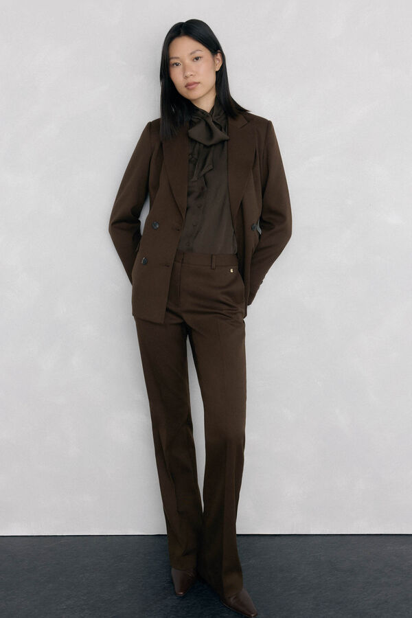 Pedro del Hierro Pantal&oacute;n flare de traje Marr&oacute;n