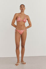 Pedro del Hierro Bikini top triangular estampado. Rojo
