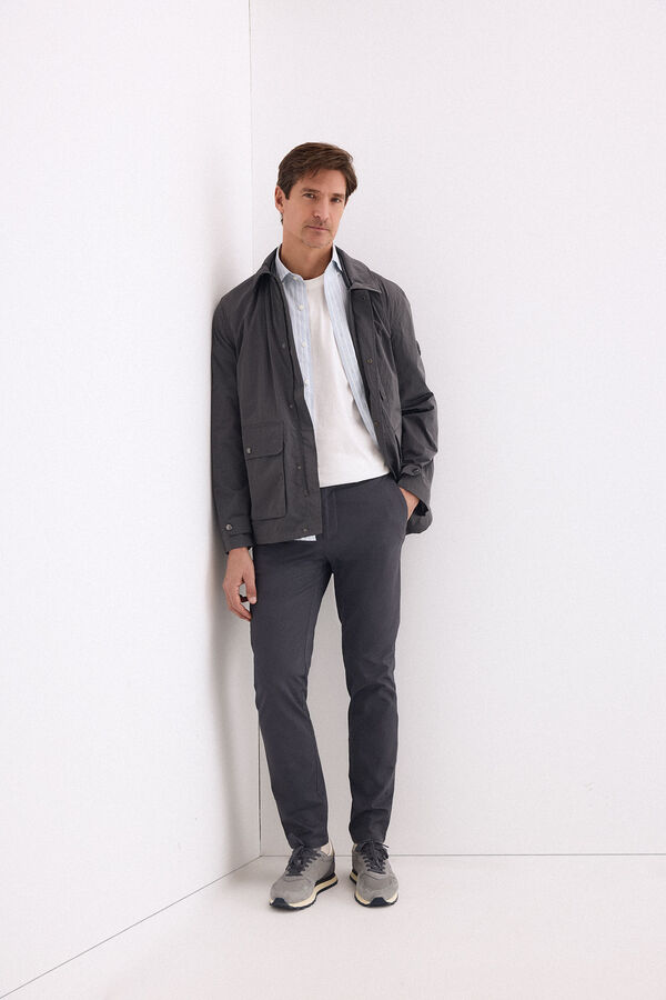 Pedro del Hierro Chino print slim Gris