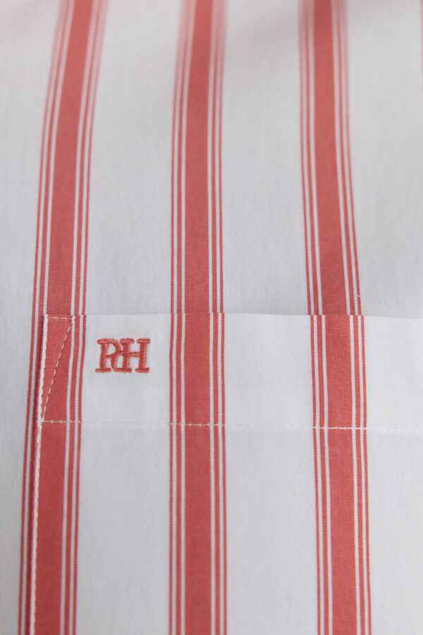 Pedro del Hierro Camisa de popel&iacute;n a rayas Rojo