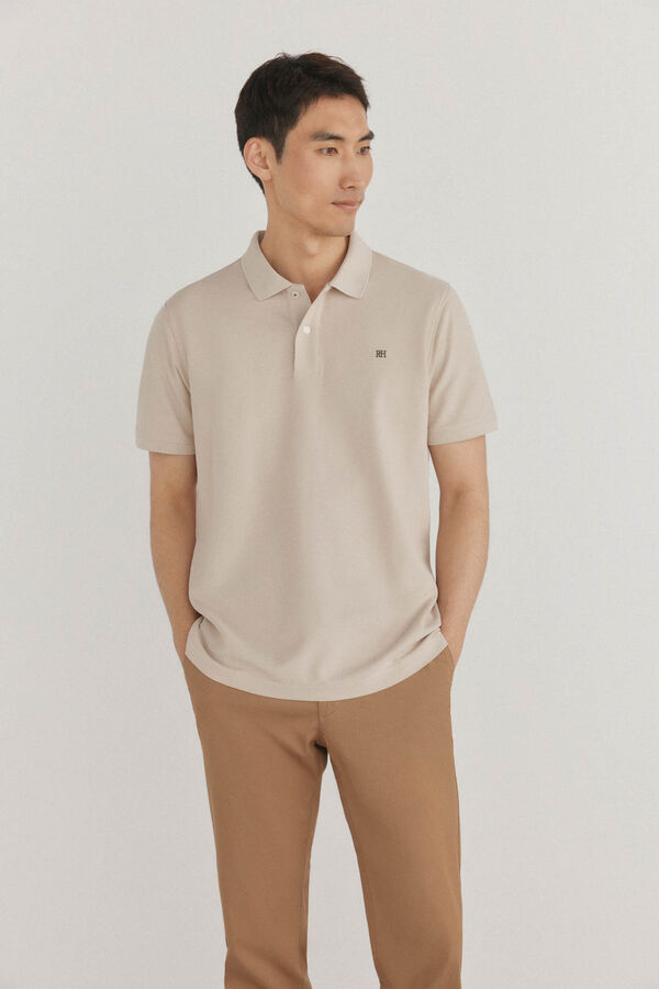 Pedro del Hierro Polo b&aacute;sico piqu&eacute; Beige