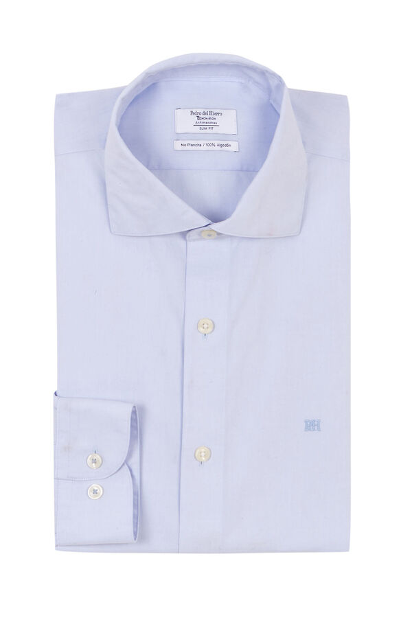 Pedro del Hierro Camisa de vestir lisa non iron + antimanchas slim fit Azul