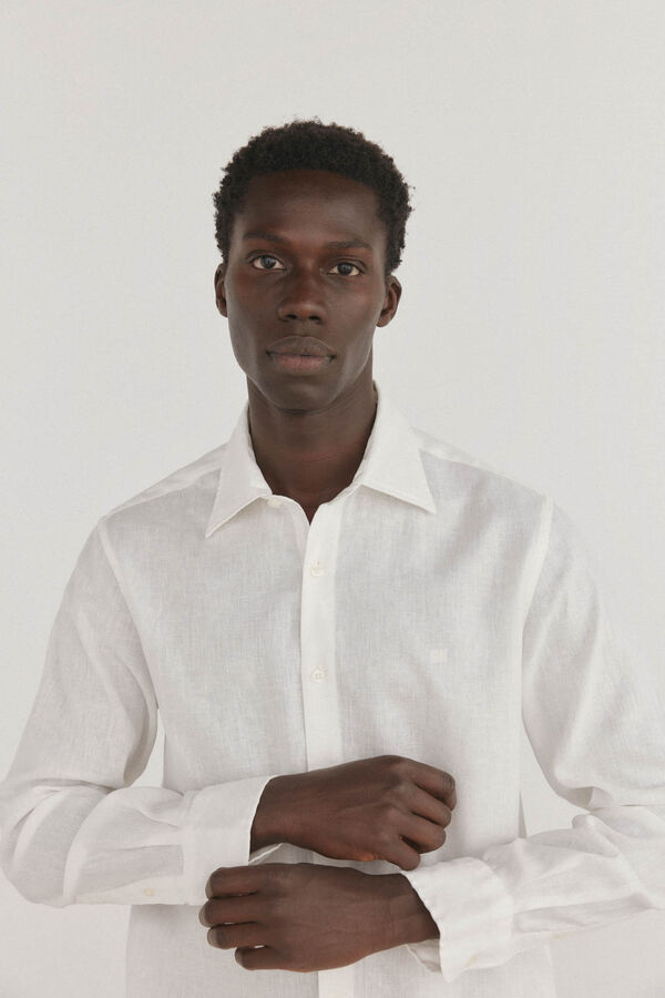Pedro del Hierro Camisa lisa lino Crudo