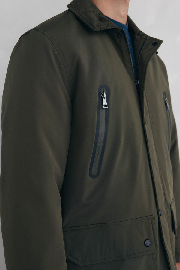 Pedro del Hierro Chaqueta vistas cremallera repelente al agua Verde