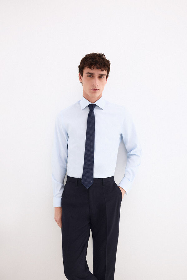 Pedro del Hierro Camisa pu&ntilde;o gemelos non iron + antimanchas Azul