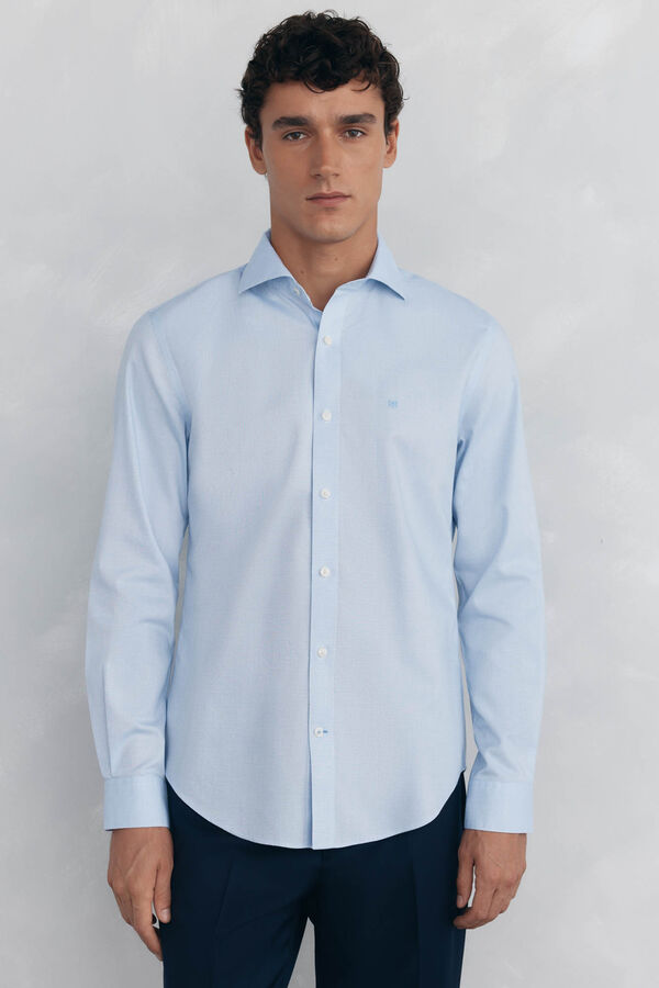 Pedro del Hierro Camisa de vestir con estructura non iron + antimanchas slim fit Azul