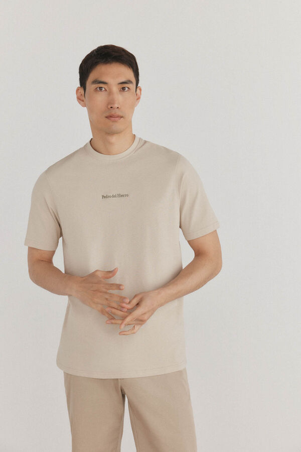 Pedro del Hierro Playera con logo posicional Beige