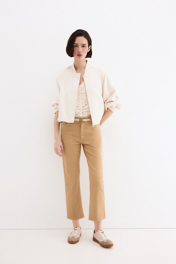 Pedro del Hierro Jeans capri rectos b&aacute;sicos Beige