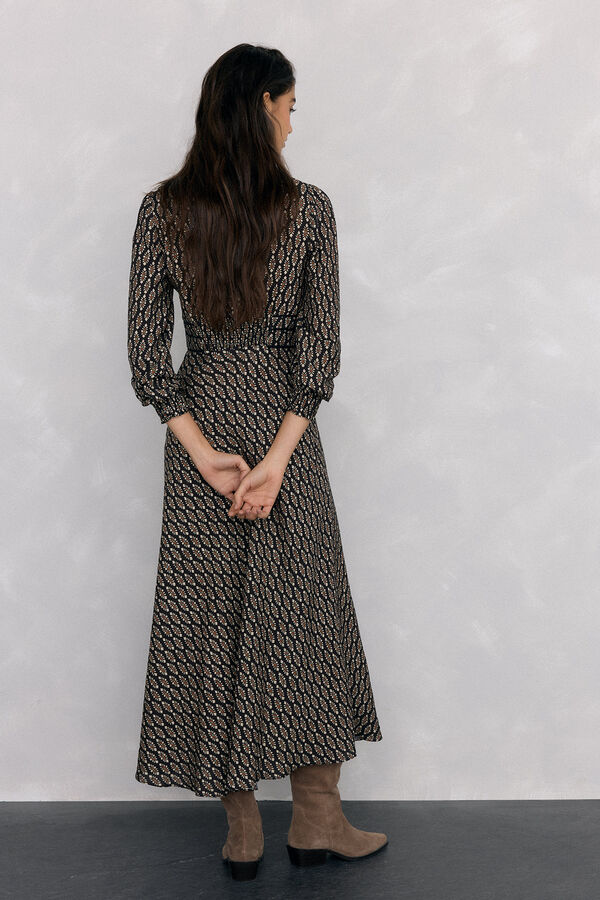 Pedro del Hierro Vestido midi estampado Gris