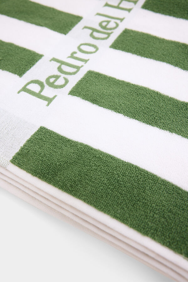 Pedro del Hierro Toalla playa rayas Verde