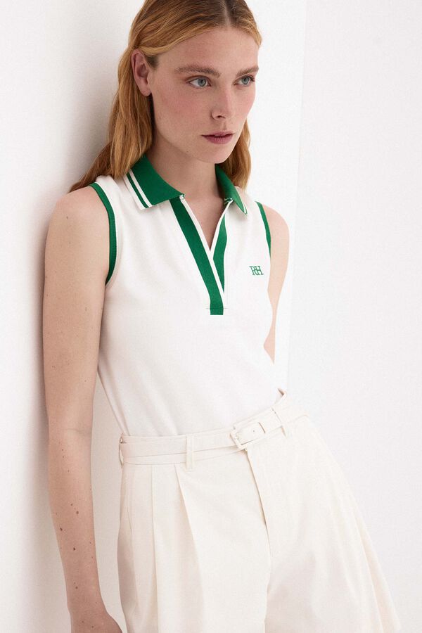 Pedro del Hierro Polo sin mangas contrastes Crudo