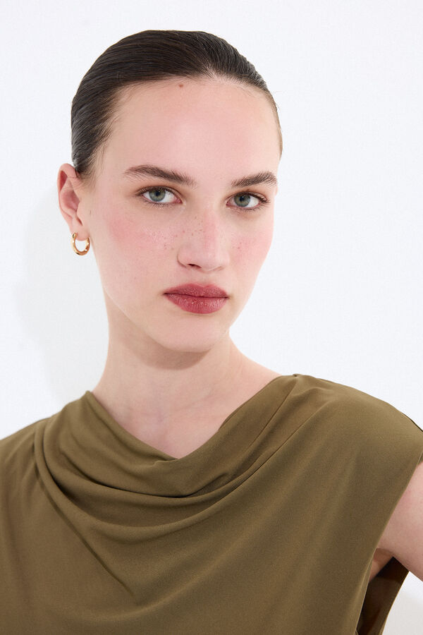 Pedro del Hierro Vestido entallado con frunces sin mangas Verde