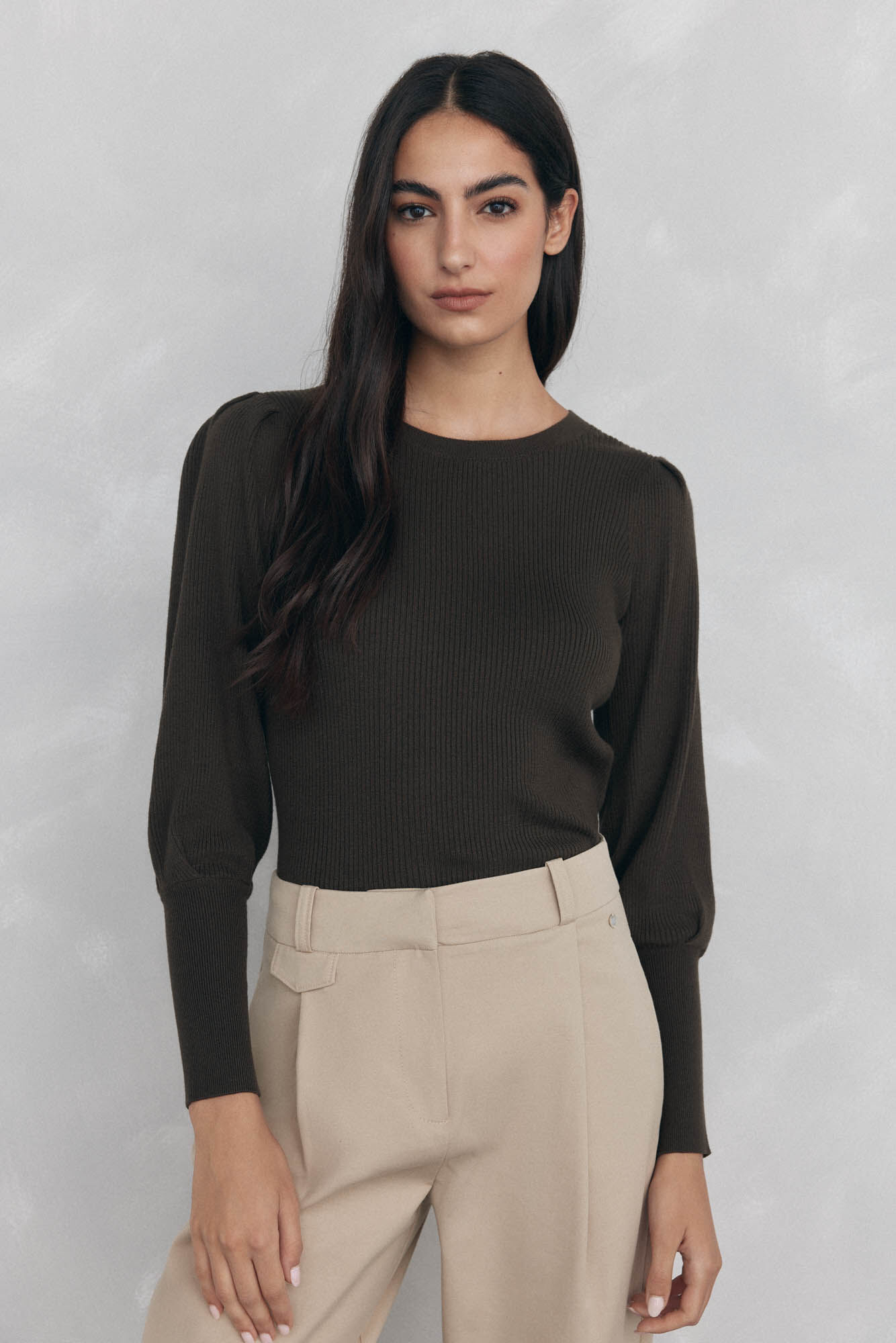 Pedro del Hierro Jersey canal&eacute; manga abullonada