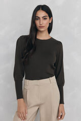 Pedro del Hierro Jersey canal&eacute; manga abullonada Verde