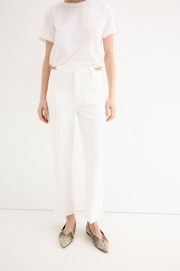 Pedro del Hierro Jeans stove pipe cropped Blanco