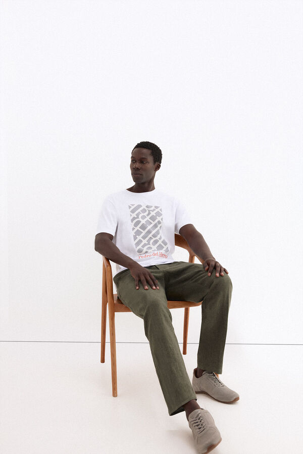 Pedro del Hierro Camiseta estampada logo Blanco