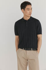 Pedro del Hierro Su&eacute;ter polo premium de manga corta de algod&oacute;n Negro