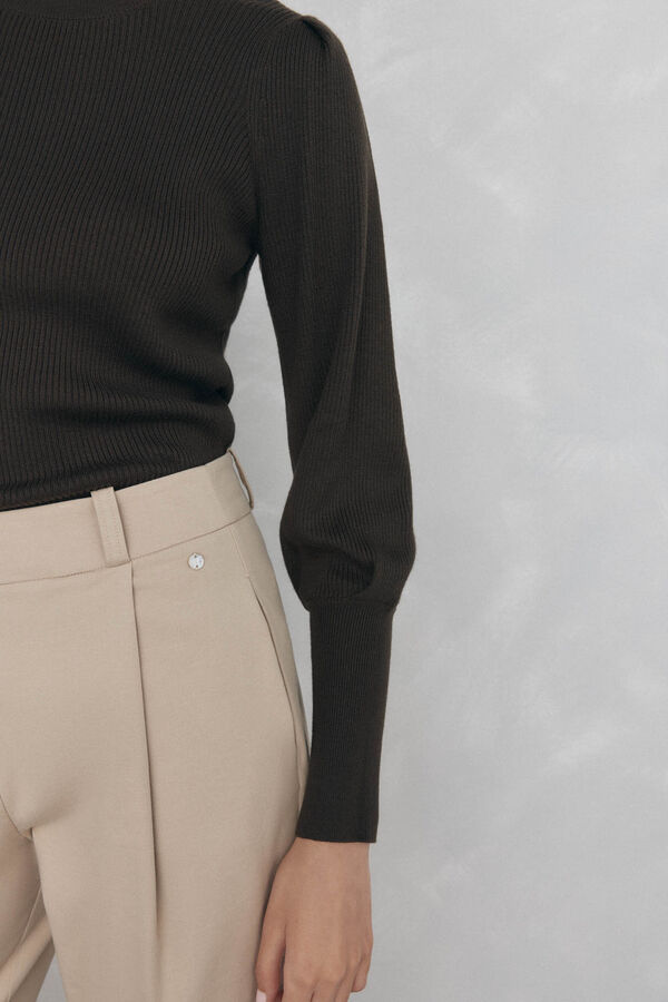 Pedro del Hierro Jersey canal&eacute; manga abullonada Verde