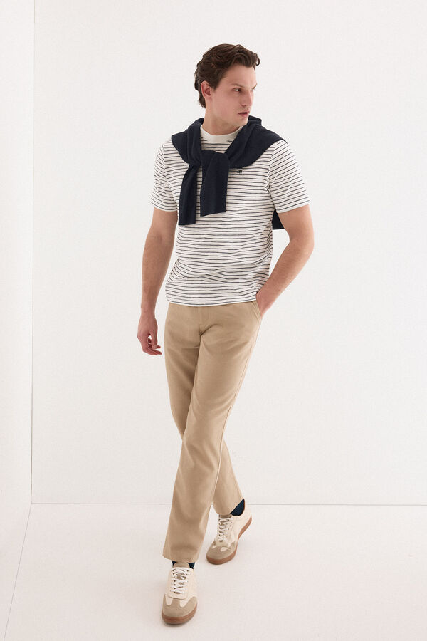 Pedro del Hierro Camiseta de rayas Crudo