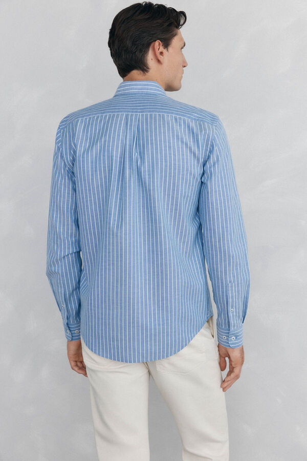 Pedro del Hierro Camisa de rayas oxford non iron Azul