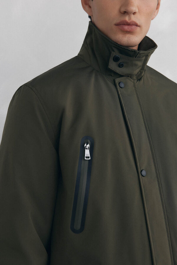 Pedro del Hierro Chaqueta vistas cremallera repelente al agua Verde