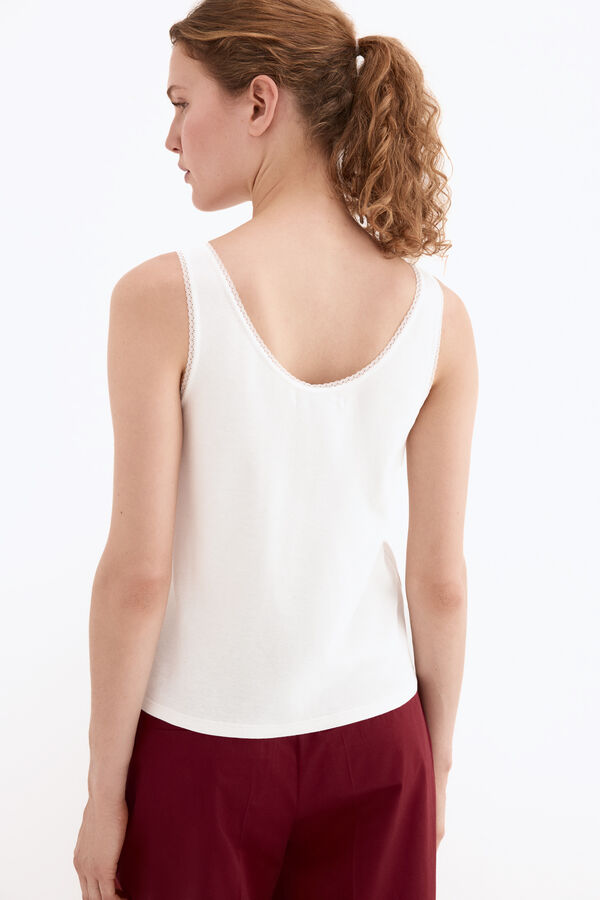 Pedro del Hierro Camiseta tirantes escote v Blanco