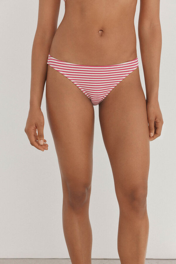 Pedro del Hierro Bikini panty cl&aacute;sico y top halter de piqu&eacute; Rosa