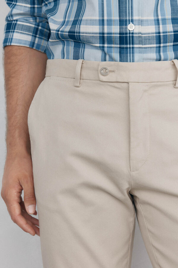Pedro del Hierro Chino textura regular fit Beige