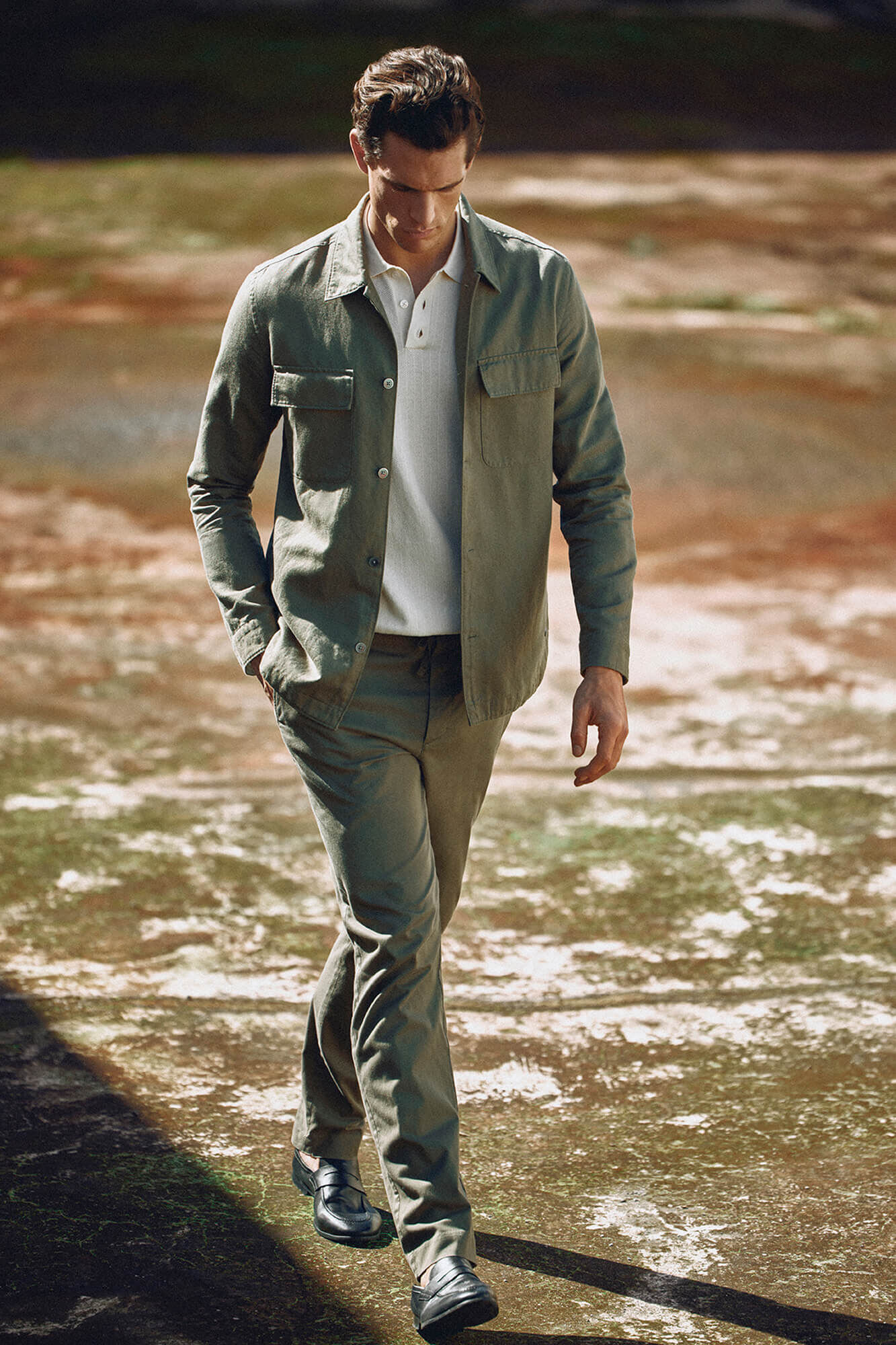 Pedro del Hierro Sobrecamisa lisa algod&oacute;n lino