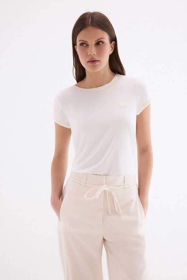 Pedro del Hierro Playera con detalles pu&ntilde;os Blanco