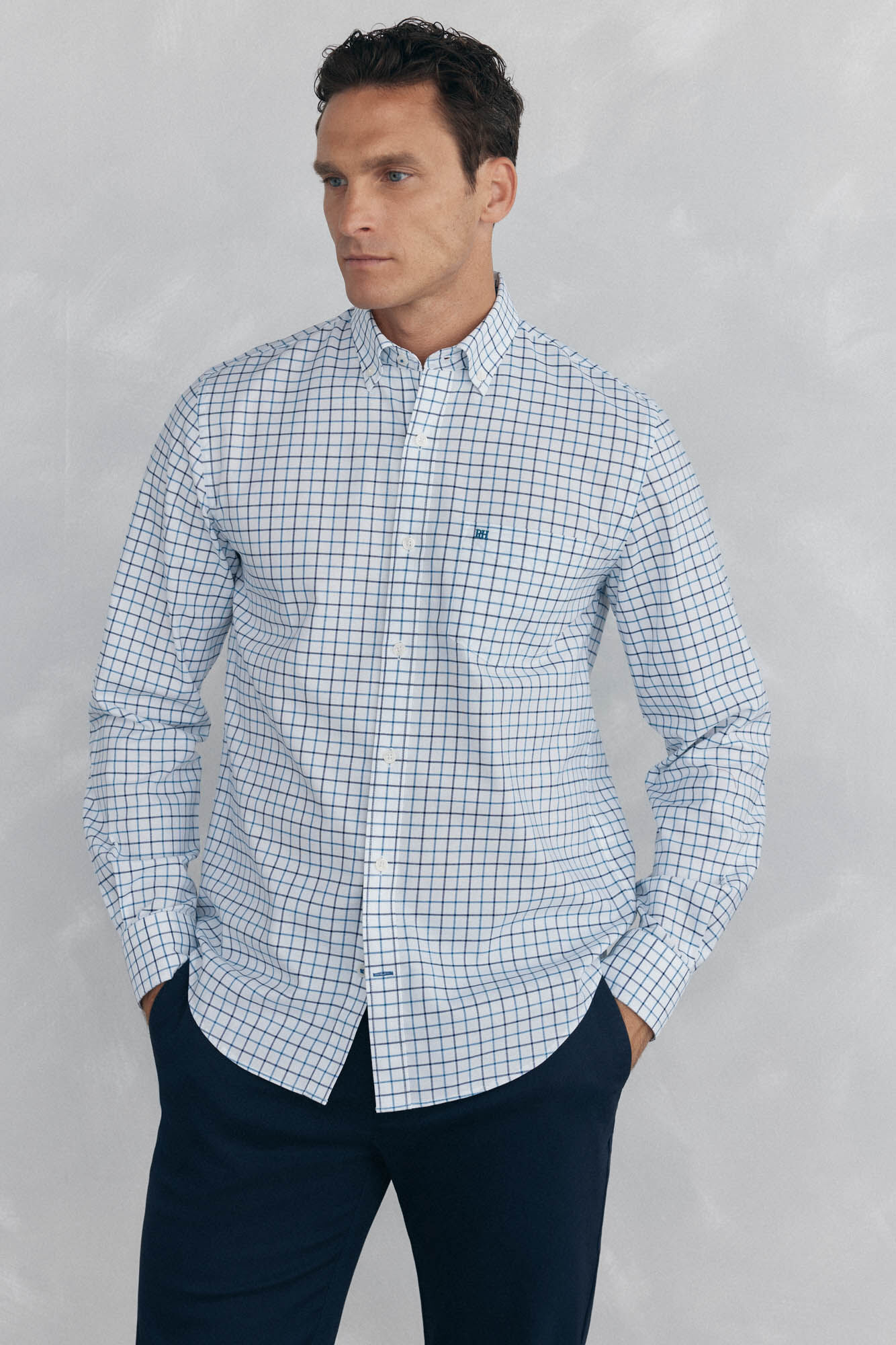 Pedro del Hierro Camisa non iron oxford cuadros