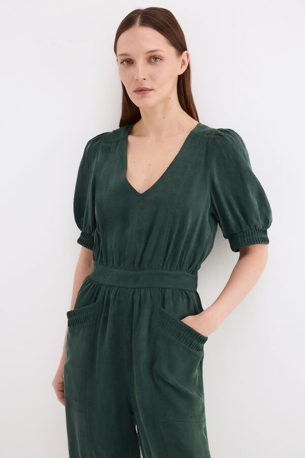 Pedro del Hierro Jumpsuit largo con detalle en las mangas Verde